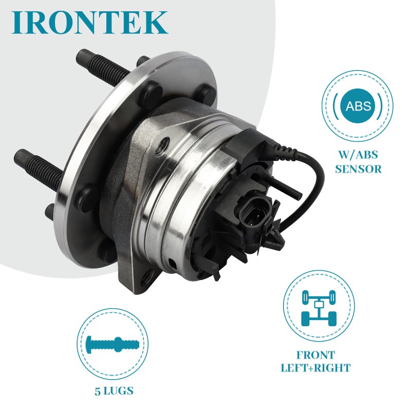 IRONTEK Front Wheel Hub and Bearing Assembly 513214 Compatible for Pontiac 05-10 G6, for Chevrolet 04-12 Malibu/08-10 HHR SS/08-10 Cobalt, for Saturn 07-09 Aura, W/ABS 5 Lugs Wheel Hub Assembly 1 PCS - Image 2